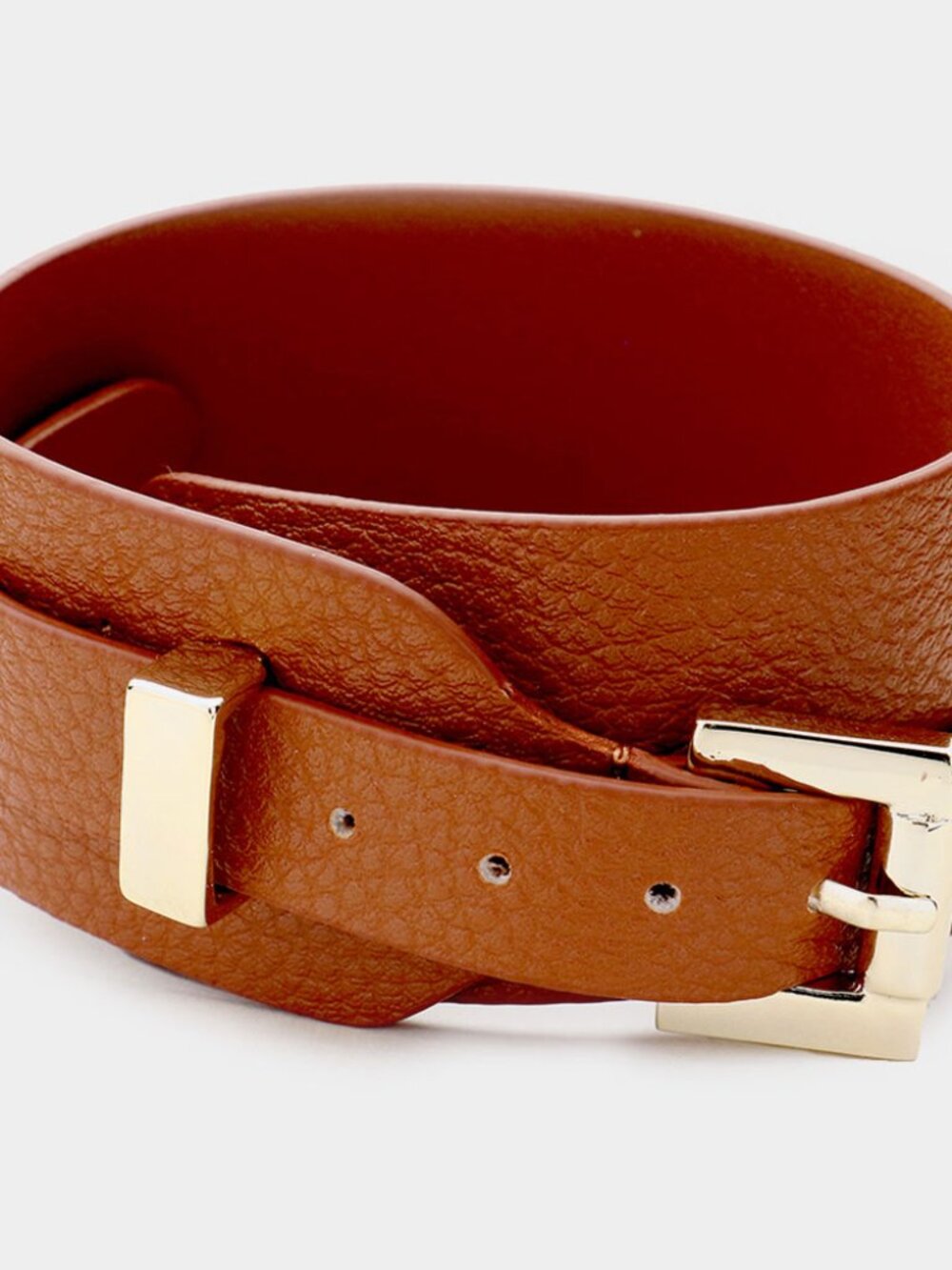 New Anthro Vibe Buckle Up Vegan Leather Wrap Cuff Bracelet in 5 Color Options - Picture 4 of 13